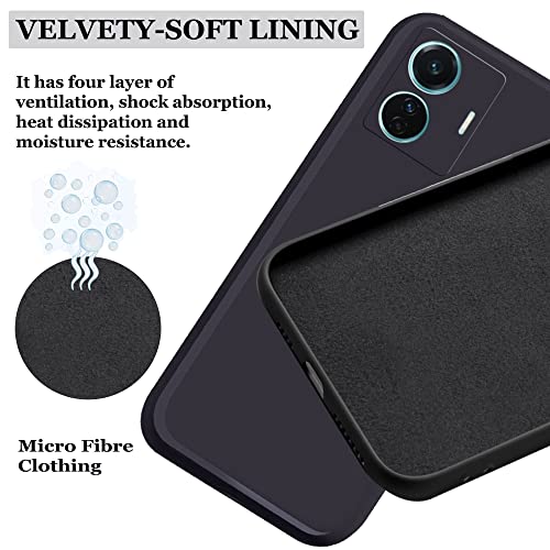 Image of A rtistque Back Cover Case for iQOO Z6 44W / Vivo T1 44W with Camera Protection | Shockproof TPU | Stylish Protective Design | Slim Fit | Ultra Matte | Vivo T1 44W / iQOO Z6 44W Back Cover - Black