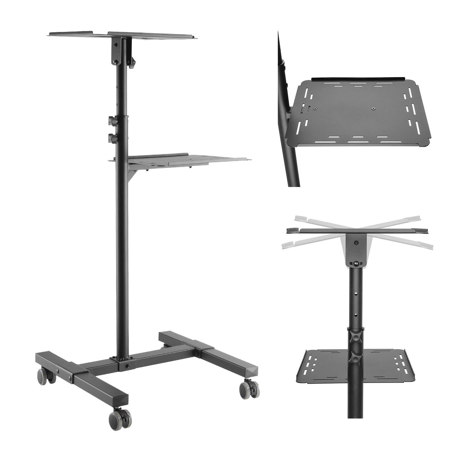 Maclean Table mobile pour projecteur et ordinateur portable réglable 10 kg