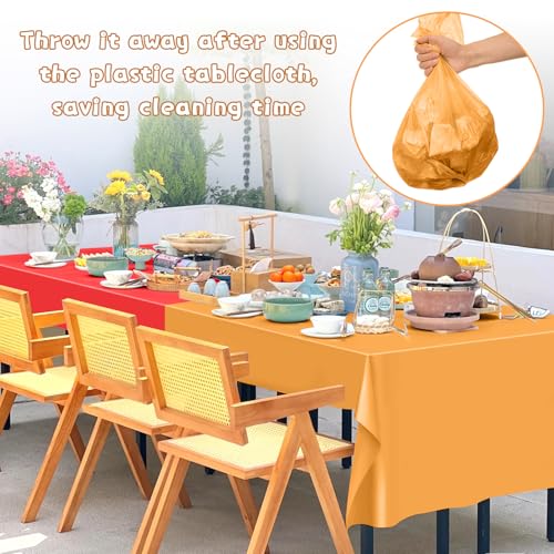 mwellewm 6Pc Plastic Table Cloth Disposable Tablecloth for Rectangle Tables by mwellewm - Used condition - Image 2