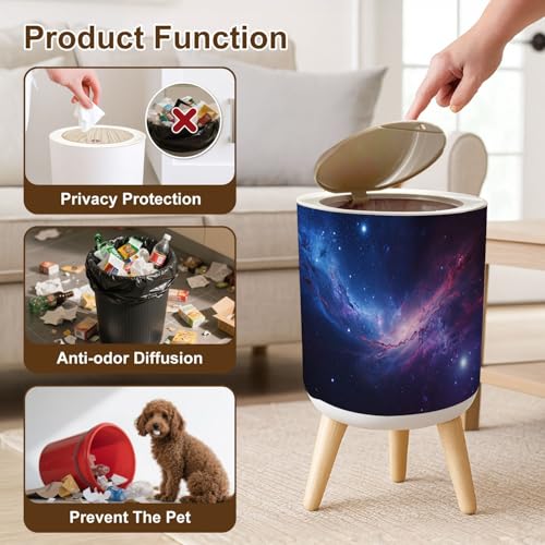 Caneca de basura con tapa y patas estilo galaxia 7L miniatura 6