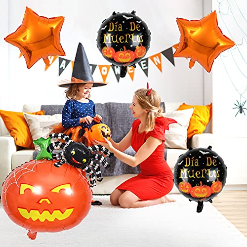 GRESAHOM-Halloween-Decorations-Halloween-Decorations-Indoor-Set-Happy-Halloween-Foil-Balloons-Pumpkin-Spider-for-Party-Decorations-Reusable