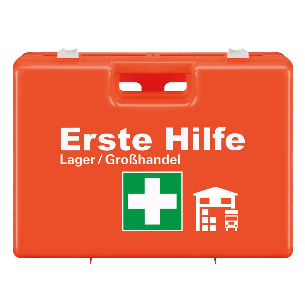 Erste-Hilfe-Station Classic Großhandel/Lager, ASR A4.3/DIN 13157, 116 x 60 cm, Art.-Nr. 611686 | Pflasterspender | Augenspülflasche | Verbandkoffer
