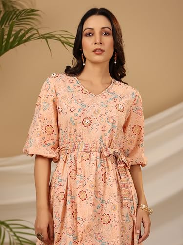 Image of Juniper Women's Cotton Fit and Flare Knee-Length Casual Dress