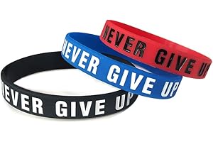Never Give Up Inspirational Rubber Bracelet