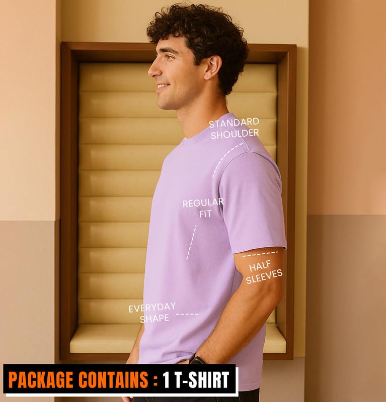 Image of Sleepynuts Men's Regular Fit Round Neck Half Sleeves Solid Casual Wear T-Shirt