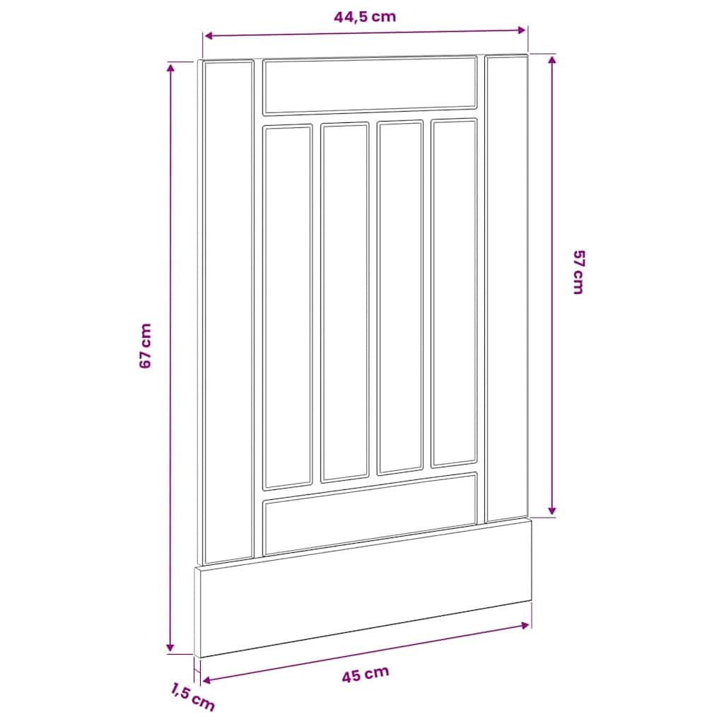 Geschirrspülerblende 45 cm Spülmaschinenfront Lucca Sonoma-Eiche - Dekorative Frontplatte für Einbau-Geschirrspüler aus Holzwerkstoff - Küchenschrank Türblende 45 x 1,5 x 67 cm