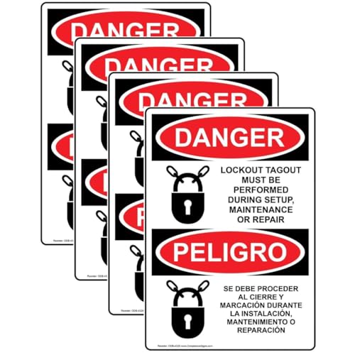 Étiquettes de sécurité OSHA bilingues 12,7x8,9 cm pour signalisation de danger
