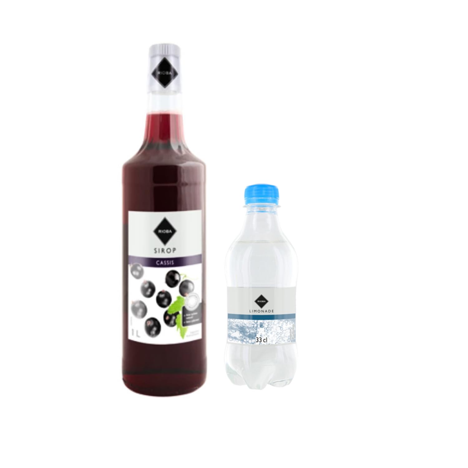 Lot Sciroppi Rioba & Limonata:Sciroppi Rioba Ribes nero 1L - Limonata Rioba (12x33cl)