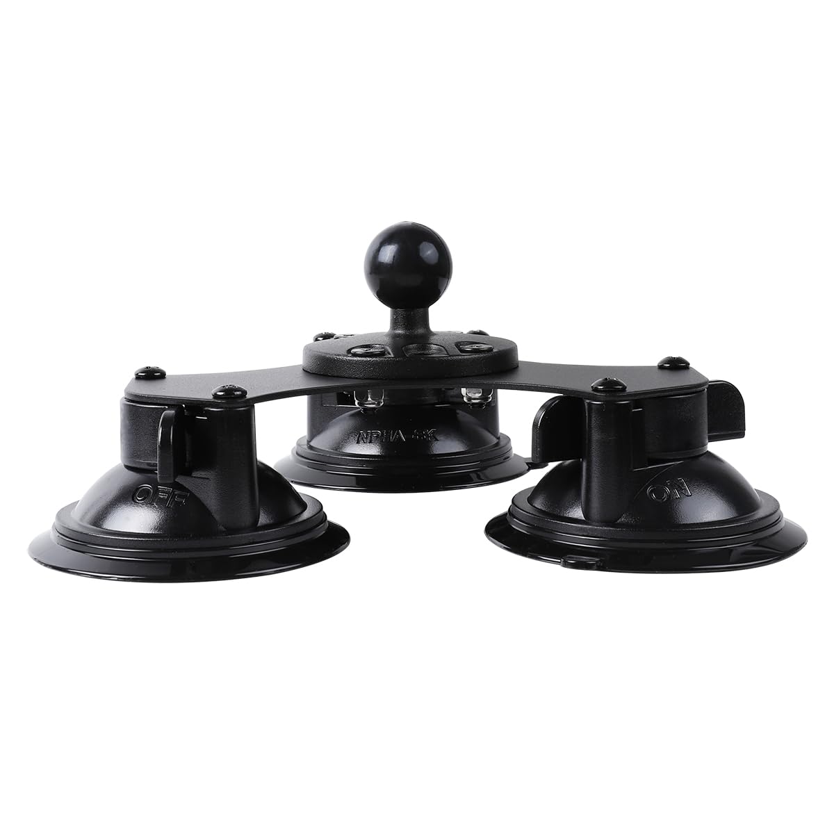 Triple Suction Cup Car Base Mount with 25mm/1" Ball for Ball Phone Mount,Compatible with RAM Mounts and Other B Size Double Ball Socket Arm