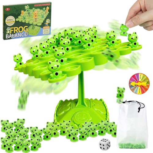 Yeopopshop Frog Balance Game?Balance Board Game?Two-Player Balanced Tree Board Game, Montessori Frog Balance Tree Educational Toys, Children Desktop Game Gift for Boys Girls