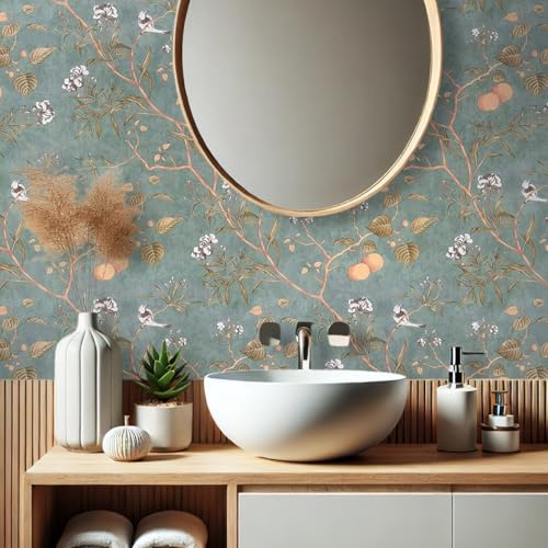 Papel de Parede Adesivo Floral Geometrico 3D Galhos Antimofo