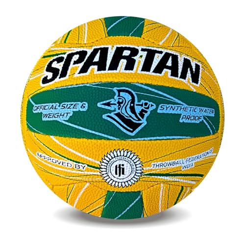 Image of Spartan Throw Ball Size 5 Rubber - Durable, Official Size, Indoor /Outdoor, Training, Waterproof, Hand Stitched, Comfortable Grip, Lightweight, Versatile, Multicolor, (Pack of 1)