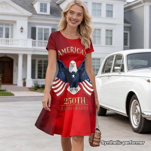 Image of POLERO Sunflower Dress for Women Floral Summer Dresses Short Sleeve Casual Sundresses Midi Dresses