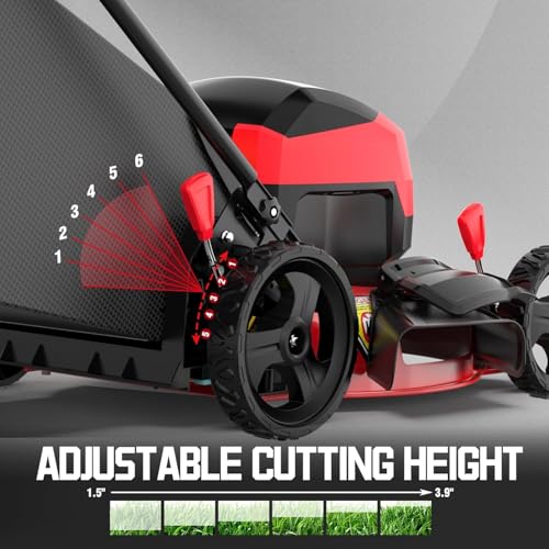 Image of Electric Lawn Mower, PowerSmart 17 Inch Lawn Mower, 40V Cordless Mower with 4.0Ah Battery & Charge, Quiet, Lightweight, Foldable Handles