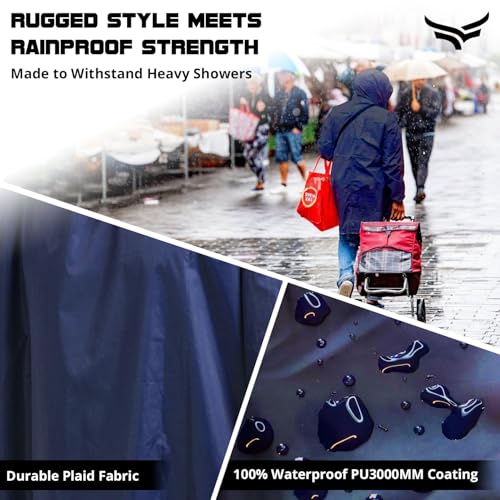 Image of Xtrim Unisex Outdoor Rain Poncho for Adults, Multi Use, Waterproof, Lightweight, Durable, Reusable, Packable Raincoat with Hood, Windproof, One Size Fits All for Travel, Camping, Cycling, Navy Blue