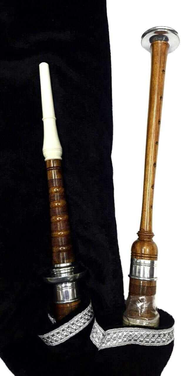 Scottish Goose Practice Bagpipe New Rosewood Various Mounts Black Velvet Bag (Brown2 with silver mounts)