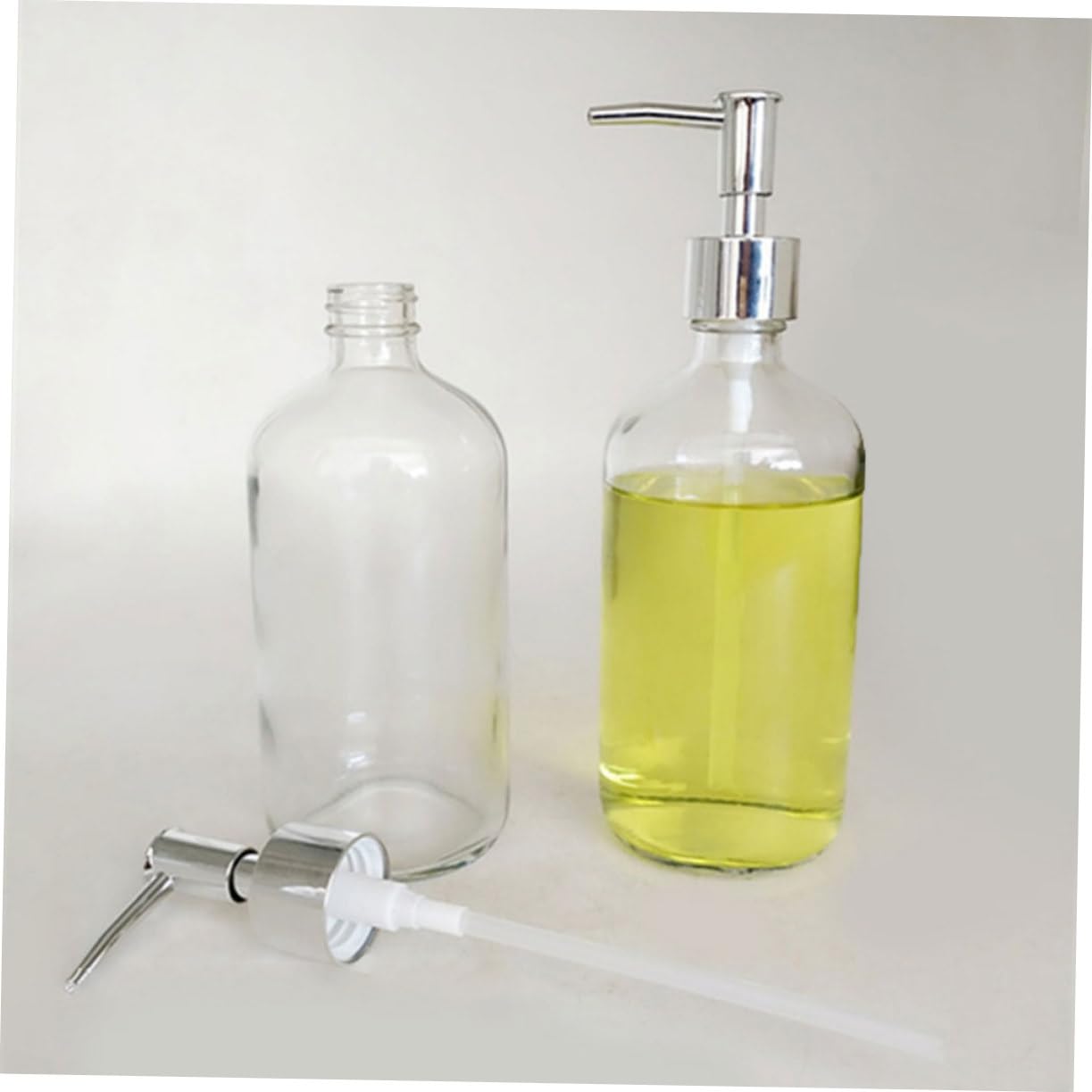 Cabilock 4 Piezas Contenedor De Loción Botella De Loción Portalápices para El Aula Contenedor De Artículos De Tocador Dispensador De Jabon Champú Botella De Vidrio