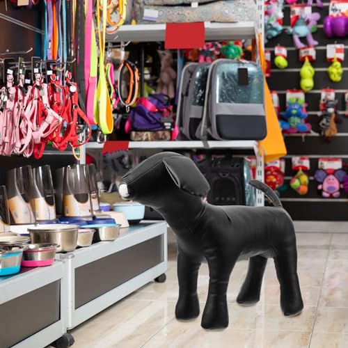MERRYHAPY Hundeschaufensterpuppe aus Flexiblem Pu Leder Stehendes Hunde Ausstellungsmodellm Freistehende Haustier Kleiderpräsentation für Kleine Hunde