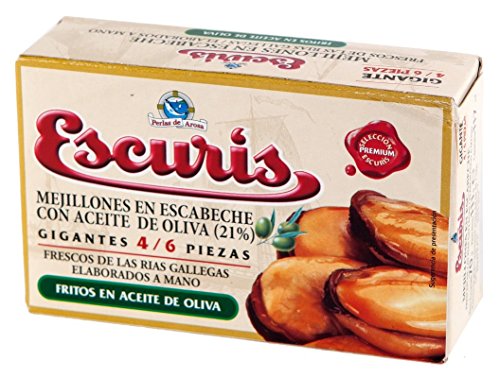 Mejillones gigantes en escabeche de las Rías Gallegas 4/6 piezas, 111 gramos