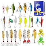 Kit de pêche 24 pièces : contient 24 leurres de pêche individuellement fabriqués dans des œufs en plastique colorés pour un rangement organisé et une présentation festive ; les couleurs et les tailles mixtes rendent ce kit de pêche parfait pour remplir une boîte à tackle ou ajouter aux activités de pêche amusantes sur le thème de Pâques.