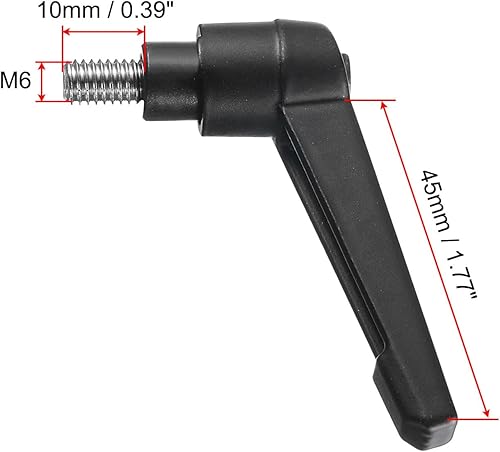 Miniatura 64 de uxcell 2 piezas de manija de palanca de sujeción ajustable M8 x 0.787 in óxido negro métrico acero al carbono macho roscado perillas de mano