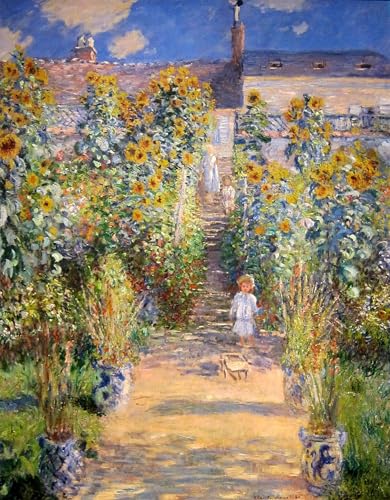 Affiche le Jardin des Artistes à Vétheuil Monet Toile Salon 60x90cm
