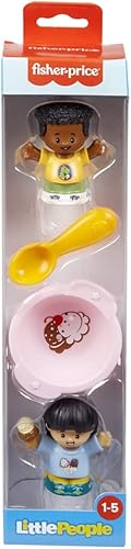 Miniatura 8 de Fisher-Price HHR46 - Juego de figuras Little People Postre Time - Incluye 2 figuras de Little People, 1 cuenco de helado y 1 cuchara