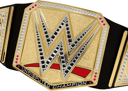 mattel wwe championship title undisputed wwe universal championship role-play amp costume accessory wearable leather-like belt 3 feet with one-time adjustment