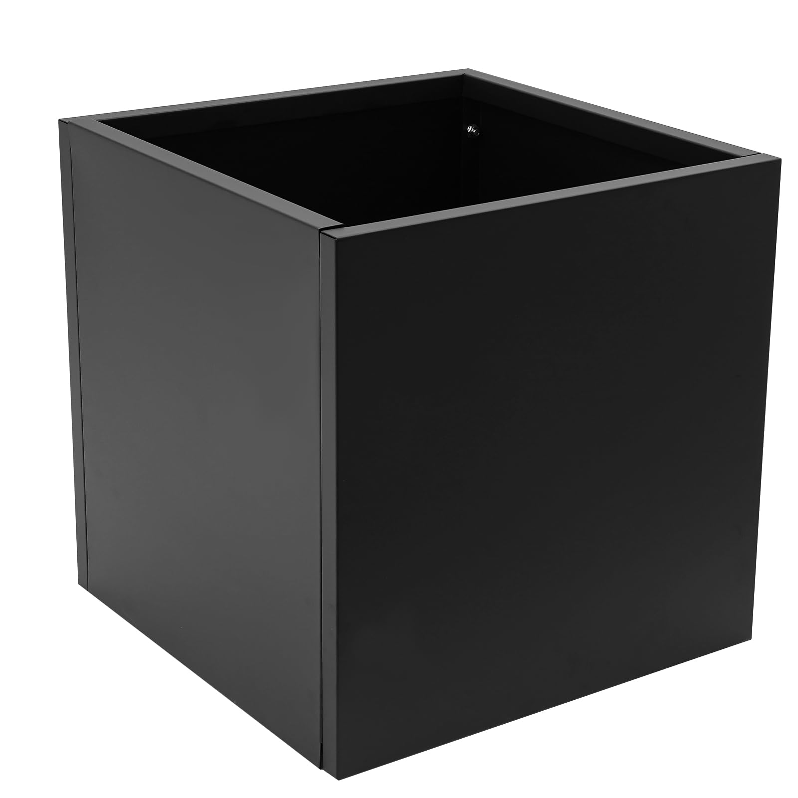 Macetero con guantes, jardinera de acero cuadrada, para interior y exterior, 50 x 50 x 50 cm (Negro)