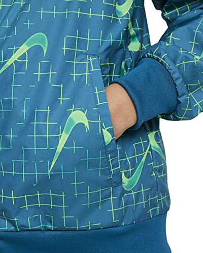 Nike Sportswear Windrunner Big Kids (Boys) Jacket (X-Large, Green Abyss/Barely Volt)3