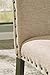Signature Design by Ashley Rokane Dining Room Upholstered Chair Set of 2, Beige