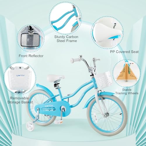 Image of BABY JOY Kids Bike, 12 14 16 18 20 Inch Boys Girls Bike w /Removable Basket