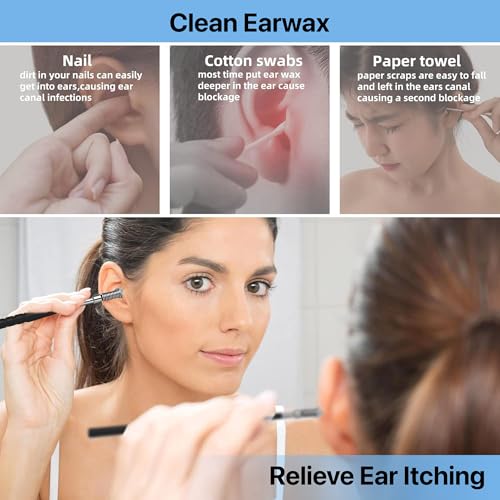 Image of Dr Vaku Reusable EarWax Removal Cleaning Tool Kit (Set of 7) Stainless Steel With Storage Case Ear Pick Scoop Curette Cleaner And Spring Buds Safe Easy & Hygienic- Black
