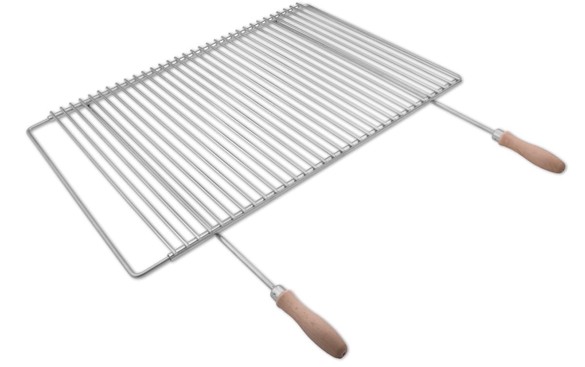Deos-grill Rejilla Barbacoa INOX Ajustable 65–90 × 45 cm con Asas | Diseño ajustable con asas