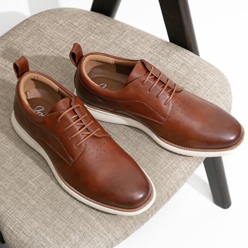 Image of Jousen Mens Dress Shoes Casual Oxfords for Wedding Party Office Church Business Formal Rubber Bottom Lightweight Sneaker Oxford Shoes for Men