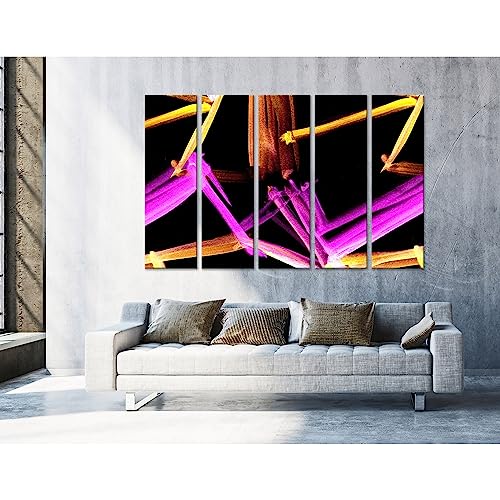 Impression sur toile abstraite rose orange 60 x 40 cm tableau mural - 2