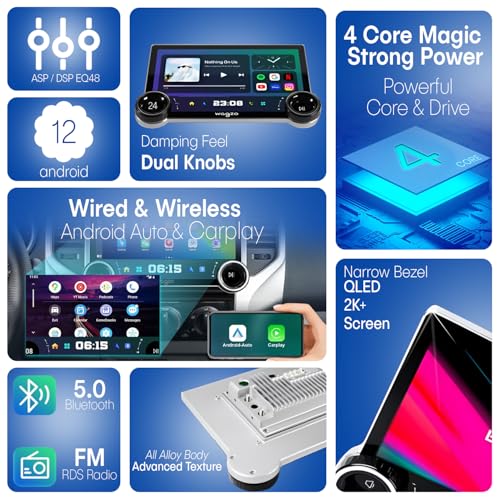 Image of Diamond 2K Car Android System Touch Screen 4GB+64GB|4 Core|Wireless Carplay Adapter & Android Auto | Car Stereo |Universal All Cars| Including AHD Rear View Camera| 1+1 Years Warranty | WAD-06