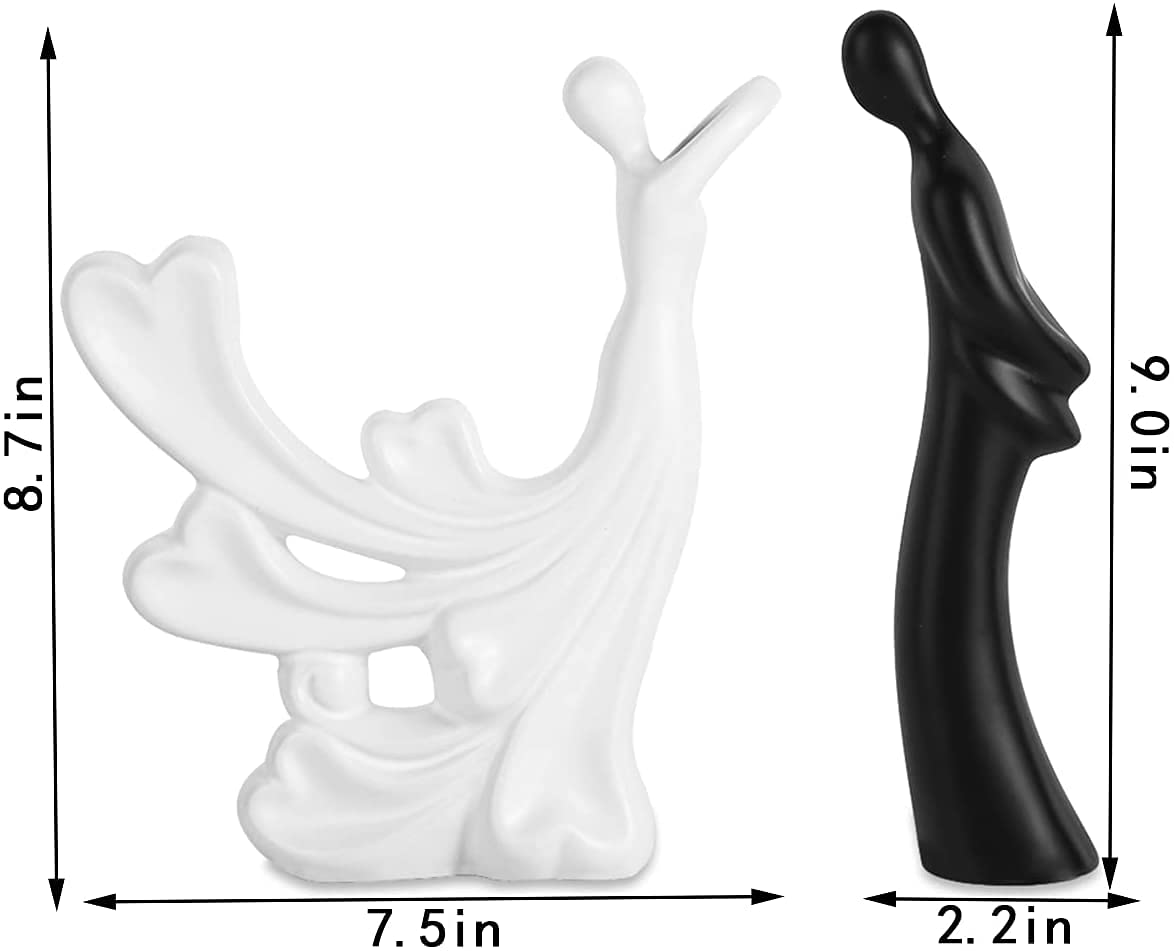 LADROX® Passionate Lover Hugging Couple Figure | Beautiful Home Decor - (Set of 2, White Black),Brass, Love 1