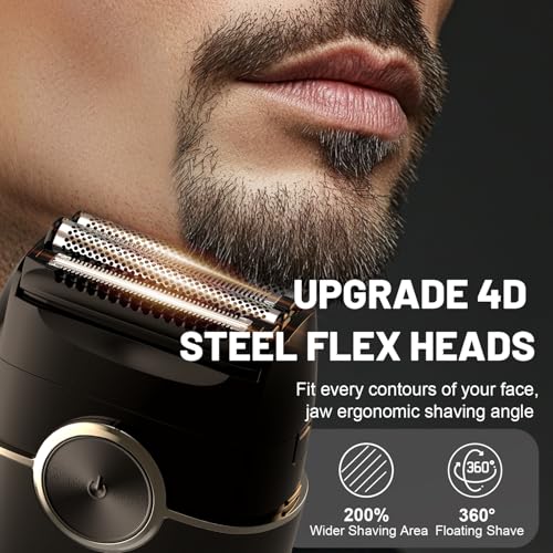 Image of Electric Foil Shavers for Men: 4 Floating Blades & Dual Speed