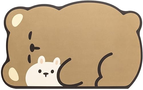 Tyrafry Adorable alfombra de baño, súper absorbente, de secado rápido, bonito tapete de área de animales, tapete antideslizante para baño y cocina, Tyrafry Adorable alfombra de baño, súper absorbente, de secado rápido, bonito tapete de área de animales, tapete antideslizante para baño y cocina,