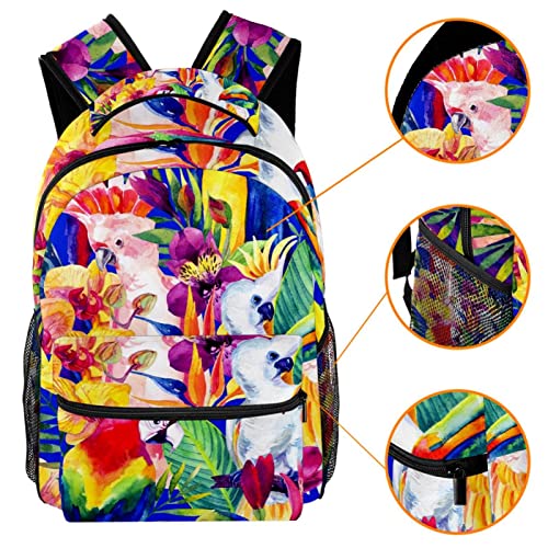 Mochila informal unisex perfecta para regalar a jóvenes con un colorido diseño tropical 3