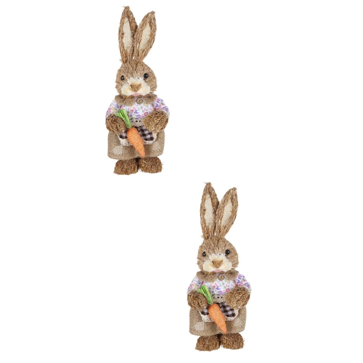 Couple de lapins de Pâques en paille pour créer des souvenirs de famille uniques