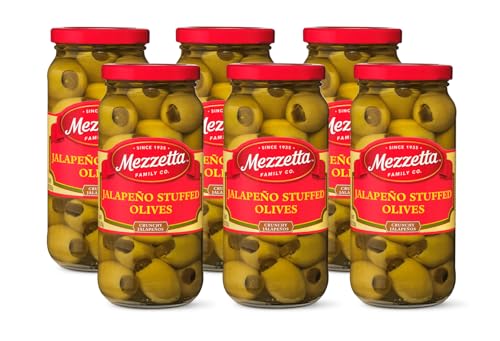 Mezzetta Jalapeño Stuffed Olives, 10 oz (Pack of 6)