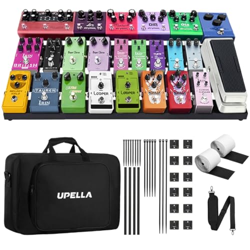 UPELLA Guitar Pedal Board Aluminum Guitar Effect Pedal Board 22'' x 12.5'' Guitar Effects Pedalboard...