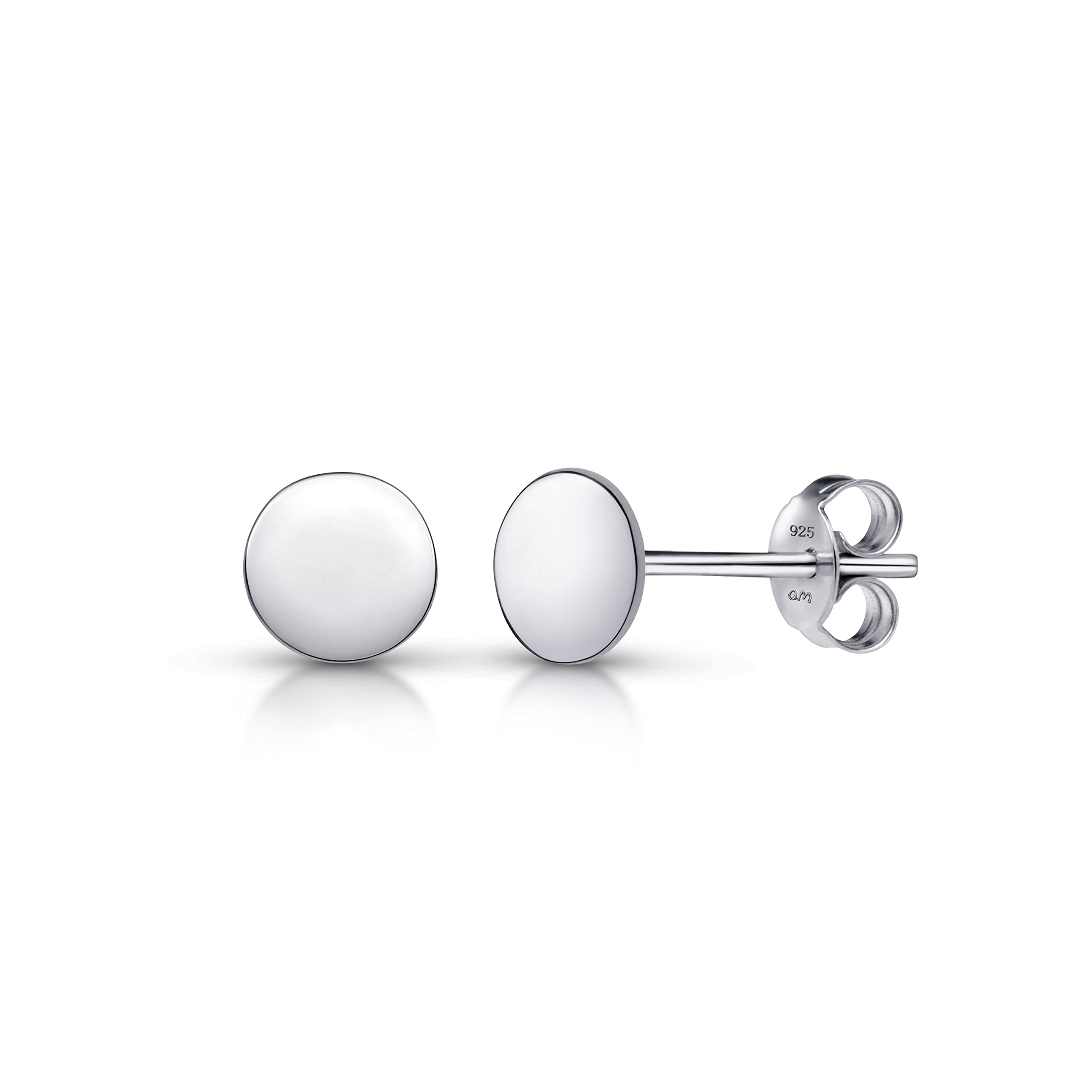 Amberta Pendientes de Botón Minimalistas para Mujer en Plata de Ley 925