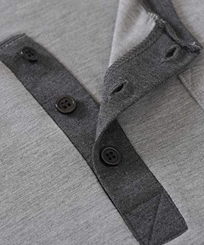 Latuza Men's Viscose Pajamas Set Henley Long Sleeves Top Pants4