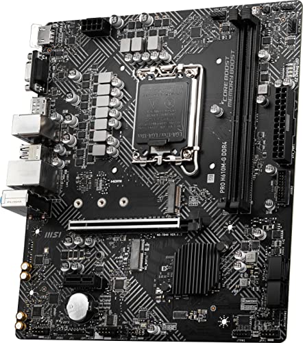 Image of MSI PRO H610M-G DDR4 V1 Motherboard (12th /13th /14th Gen Intel Core, LGA 1700 Socket, DDR4, PCIe 4, SATA 6Gb /s, 1Gbps LAN, M.2 Slots, USB 3.2, mATX)