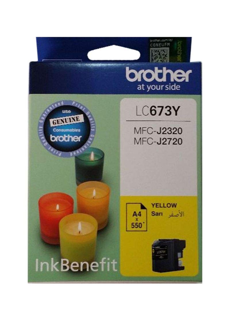 Brother Ink Cartridge, Yellow, LC-673Y