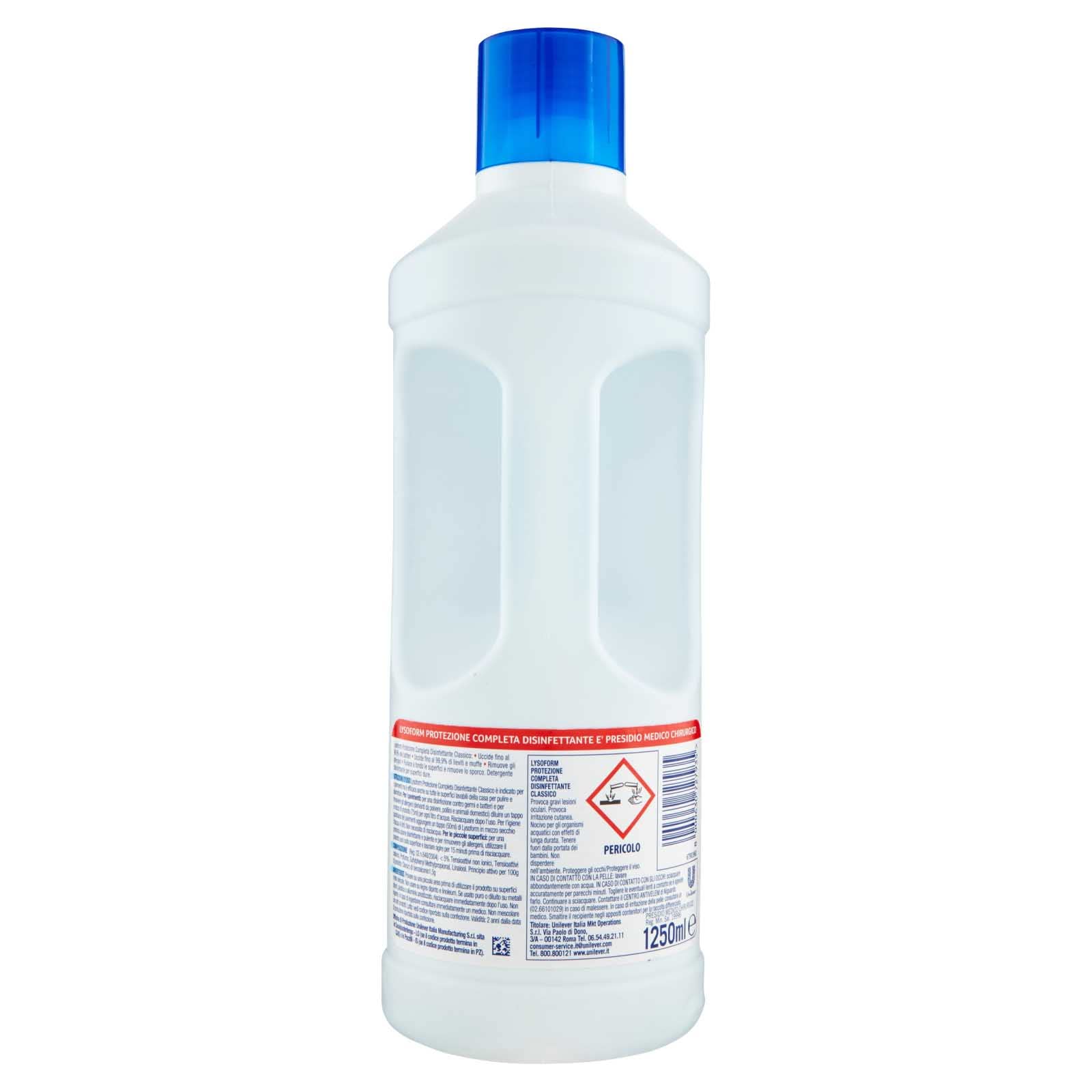 5x Lysoform Protezione Completa Disinfettante Classico Pavimenti Presidio Medico Chirurgico - 5 Flaconi da 1,25 litri ognuno