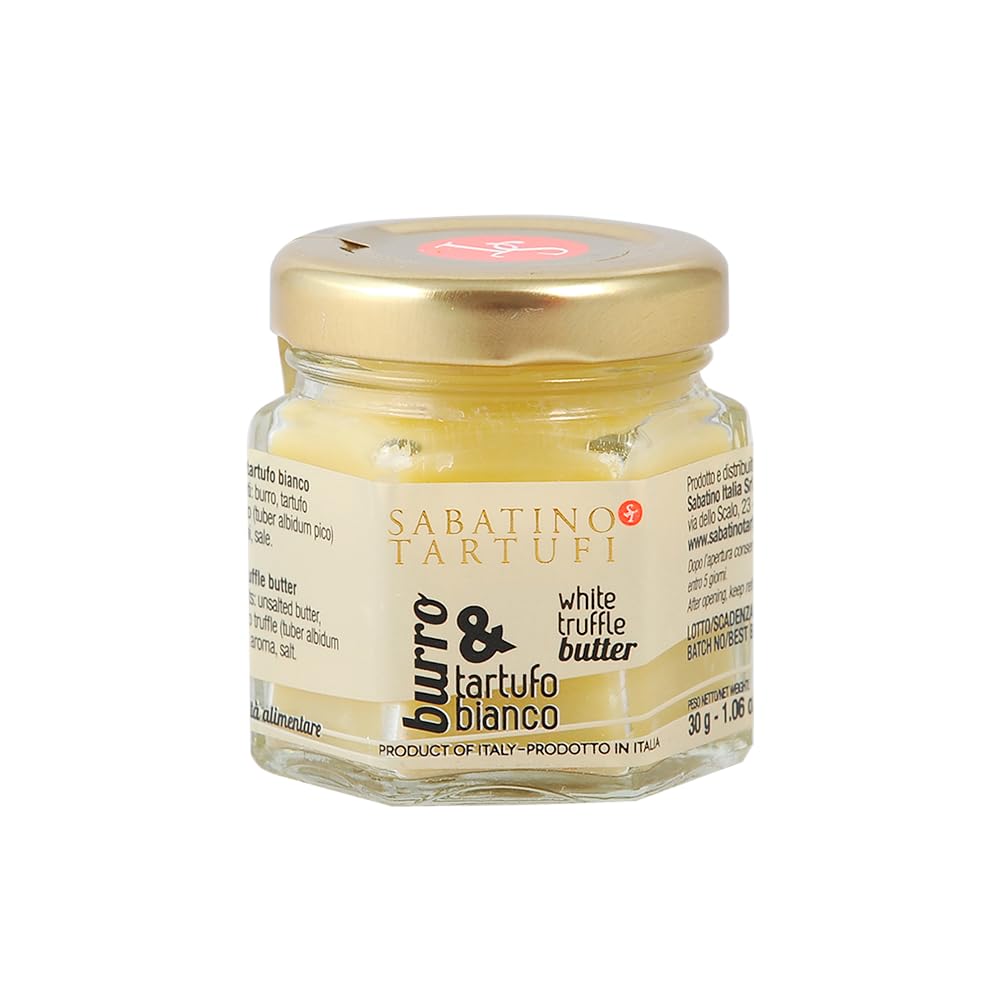 SABATINO TARTUFI White Truffle Butter – Authentic Italian Delectable Blend | All Natural, Dairy, Gluten & Soy Free | Spread on Bread | Add to Eggs, Meat, Fish or Popcorn (30 G)